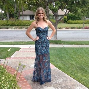 Blue Sequin Formal Dress
